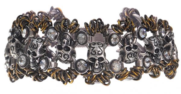 Spell on you Skulls in antique brass - Konplott bracelet